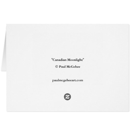 Paul McGehee "Canadian Moonlight" Kaart (Achterkant Horizontaal)