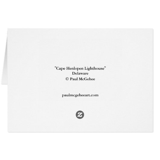 Paul McGehee "Cape Henlopen Lighthouse"-kaart (Achterkant Horizontaal)