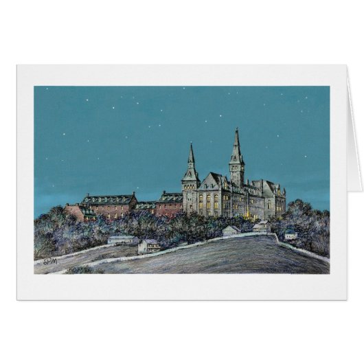 Paul McGehee "Georgetown - Healy Hall"-kaart (Voorkant Horizontaal)