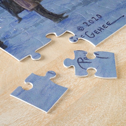 Paul McGehee "Georgetown Snowfall" Jigzaag Puzzle Legpuzzel (Zijkant)