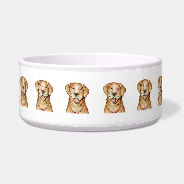 Paul McGehee "Golden Retriever" Large Dog Bowl Voerbakje (Voorkant)