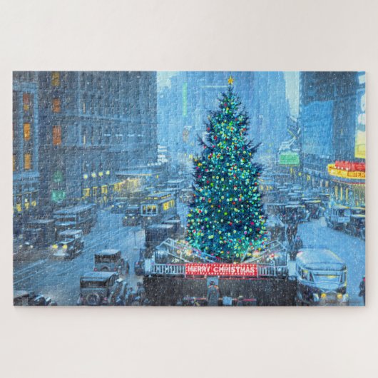 Paul McGehee "Kerstmis in New York" Legpuzzel (Horizontaal)