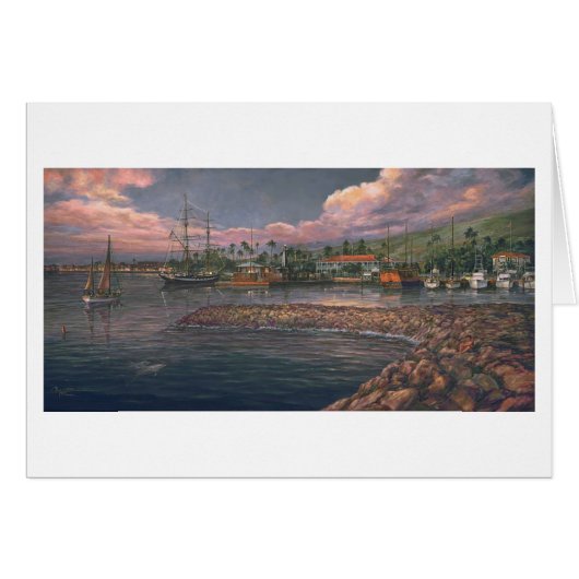 Paul McGehee "Lahaina Harbour at Twilight"-kaart (Voorkant Horizontaal)