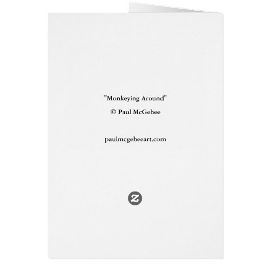 Paul McGehee "Monkeying Around" Kaart (Achterkant)