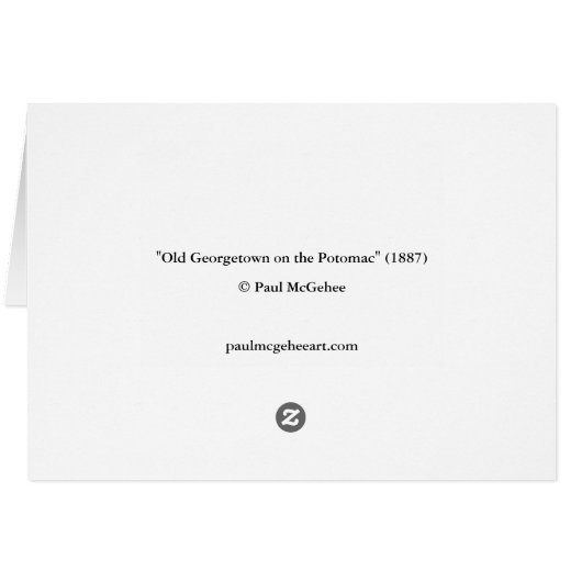 Paul McGehee "Old Georgetown on the Potomac"-kaart (Achterkant Horizontaal)