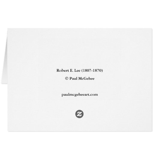Paul McGehee "Robert E. Lee" Kaart (Achterkant Horizontaal)