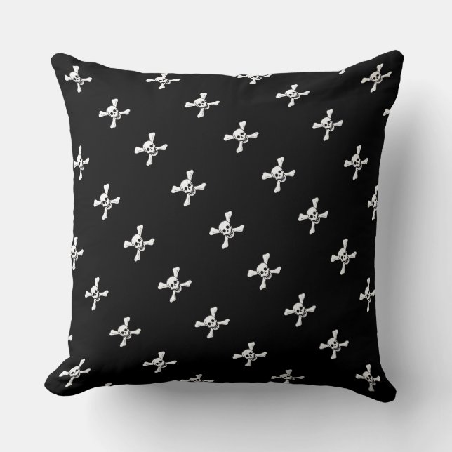 Paul McGehee "Skull & Crossbones" Pirate Pillow Kussen (Voorkant)