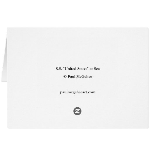 Paul McGehee "SS "United States" at Zee Card (Achterkant Horizontaal)