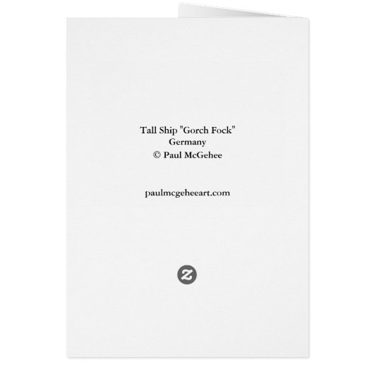 Paul McGehee Tall Ship "Gorch Fock"-kaart (Achterkant)