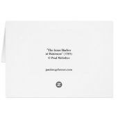 Paul McGehee "The Inner Harbour of Baltimore"-kaar (Achterkant Horizontaal)