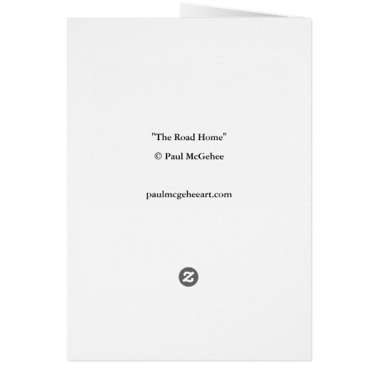Paul McGehee "The Road Home"-kaart (Achterkant)