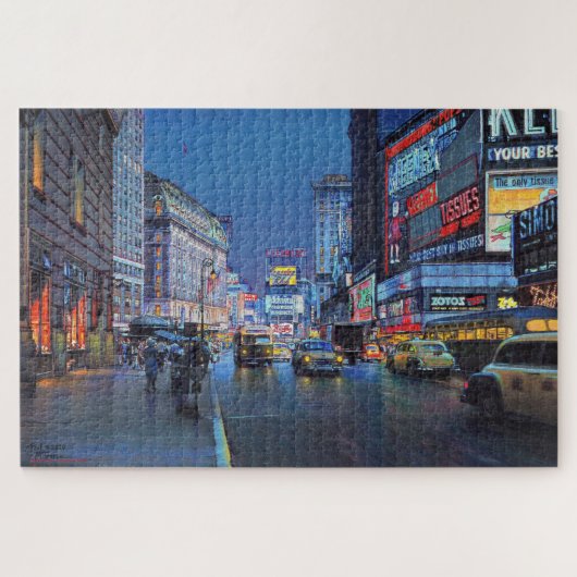 Paul McGehee "Times Square in 1954" Puzzel (Horizontaal)