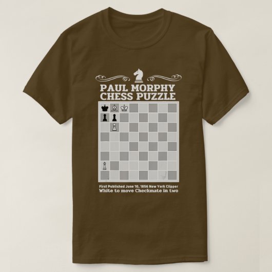 Paul Morphy Chess Puzzle Chess speler T-shirt (Design voorkant)
