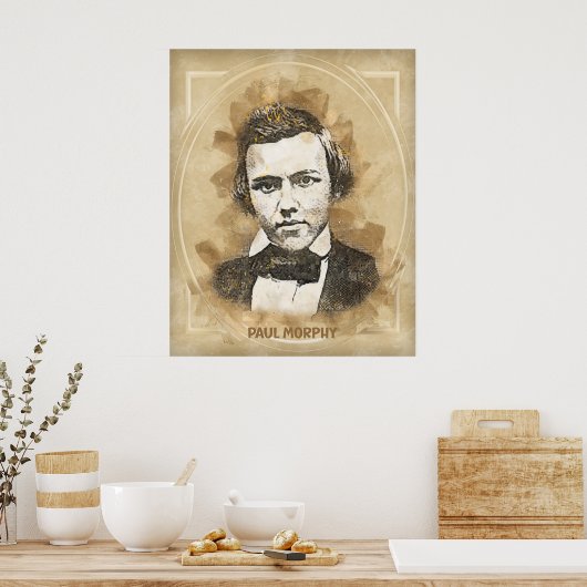Paul Morphy, schaker Poster (Keuken)