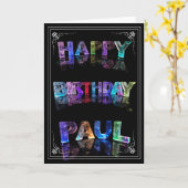 Paul - Naam in het wenskaart van Lichten (Foto) Kaart (Gele Bloem)