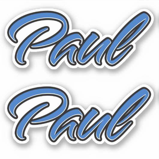 Paul Name blue Aufkleber Sticker Stickerset (Voorkant)