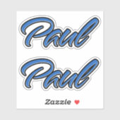 Paul Name blue Aufkleber Sticker Stickerset (Vel)