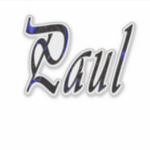 "Paul" Name In Blue And Black,  Sticker (Voorkant)
