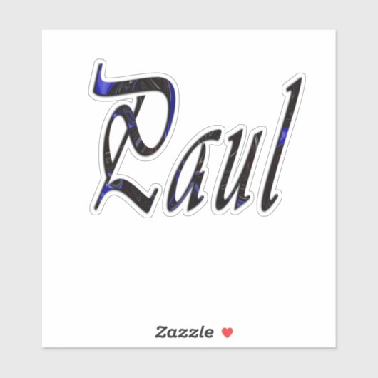 "Paul" Name In Blue And Black,  Sticker (Vel)