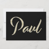 Paul Name white gold Handwriting Karte Kaart (Voorkant)