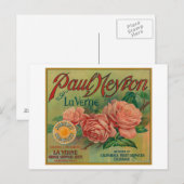 Paul Neyron van La Verne Oranje Label Briefkaart (Voorkant / Achterkant)