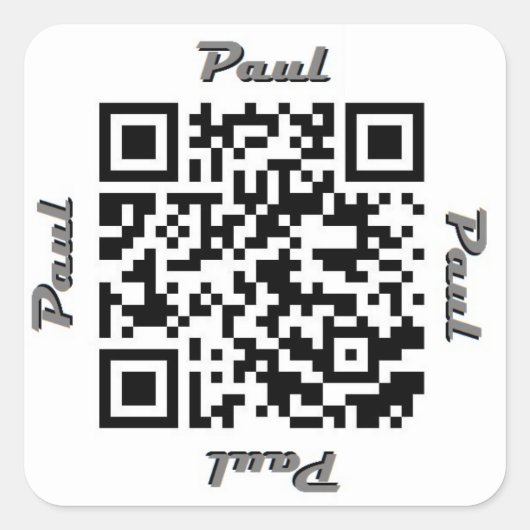 Paul QR Code Gepersonaliseerde NAAM Sticker (Voorkant)