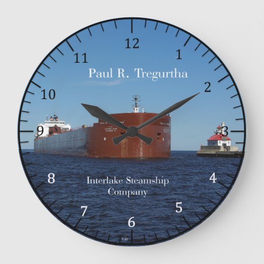 Paul R Tregurtha 10.75" wall clock Grote Klok (Voorkant)