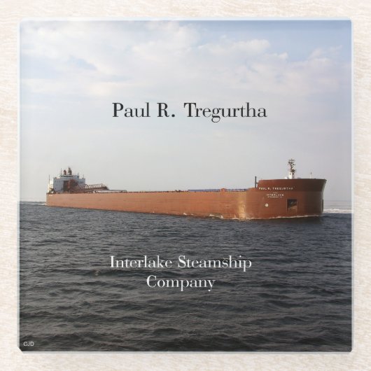 Paul R. Tregurtha glas coaster Glazen Onderzetter (Voorkant)