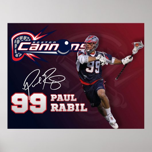 Paul Rabil Lacrosse Boston Cannons Poster (Voorkant)
