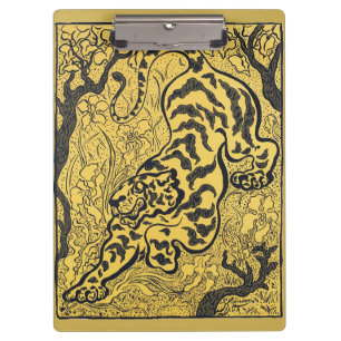 Paul Ranson antieke Art Nouveau gele tijgerprint Klembord