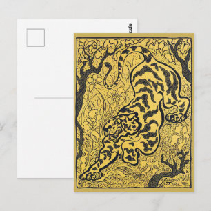 Paul Ranson Vintage Art Nouveau Gele Tijger Print Briefkaart
