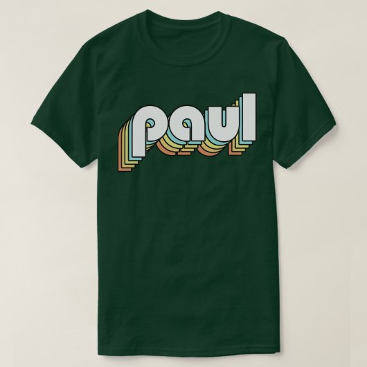 Paul Retro Rainbow Typography Faded Style T-shirt (Design voorkant)