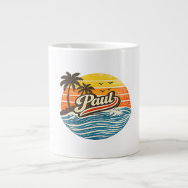Paul Retro Sunset Name Design Grote Koffiekop