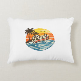 Paul Retro Zonsondergang Naam Design Accent Kussen