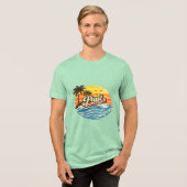 Paul Retro Zonsondergang Naam Ontwerp Tri-Blend Shirt (Voorkant volledig)