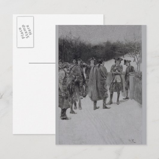 Paul Revere brengt nieuws naar Sullivan Briefkaart (Voorkant / Achterkant)