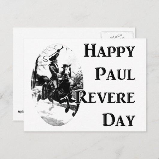 Paul Revere Day Briefkaart (Voorkant / Achterkant)