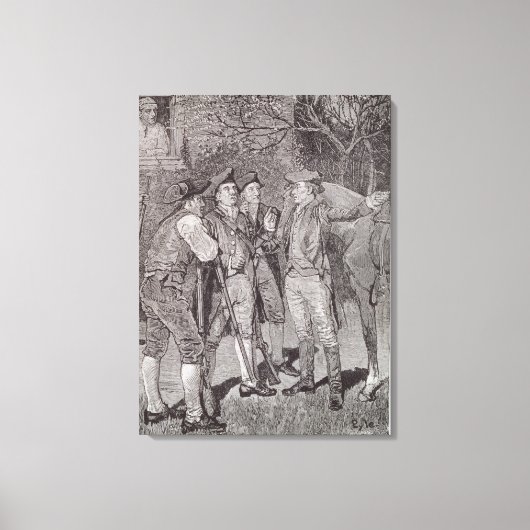 Paul Revere in Lexington Canvas Afdruk (Voorkant)