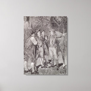 Paul Revere in Lexington Canvas Afdruk