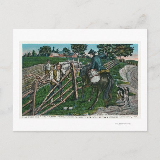 Paul Revere Informing Gen. Israël Putnam Briefkaart (Voorkant)