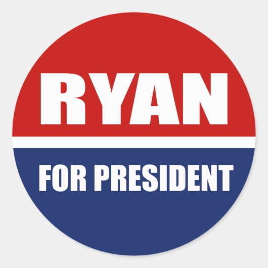 Paul Ryan 2012 Ronde Sticker (Voorkant)