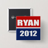 Paul Ryan 2012 Vierkante Button 5,1 Cm (Voorkant /achterkant)