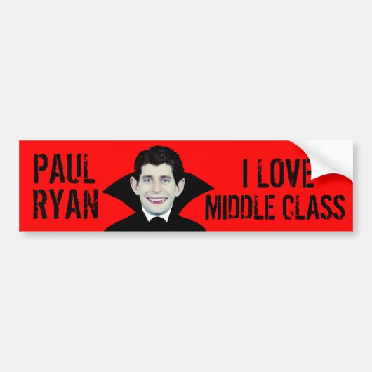 Paul Ryan houdt van Middenklasse Bumpersticker (Voorkant)