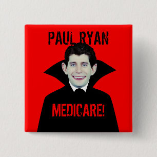 Paul Ryan Loves Medicare Vierkante Button 5,1 Cm