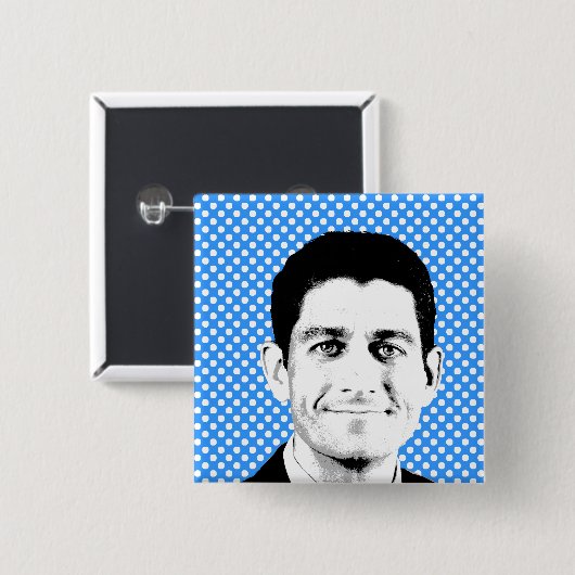 Paul Ryan Vierkante Button 5,1 Cm (Voorkant /achterkant)