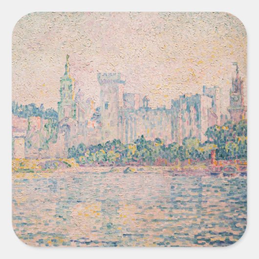 Paul Signac - Avignon, ochtend Vierkante Sticker (Voorkant)