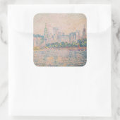 Paul Signac - Avignon, ochtend Vierkante Sticker (Tas)