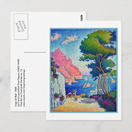 Paul Signac Capo di Noli Fine Art Briefkaart (Voorkant / Achterkant)