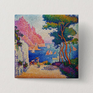 Paul Signac - Capo di Noli Vierkante Button 5,1 Cm