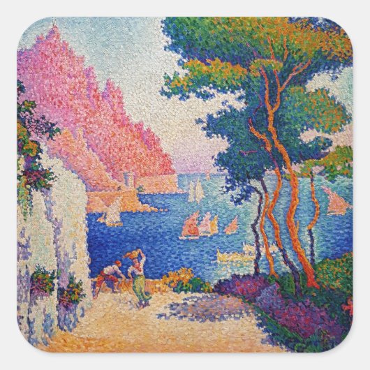 Paul Signac - Capo di Noli Vierkante Sticker (Voorkant)